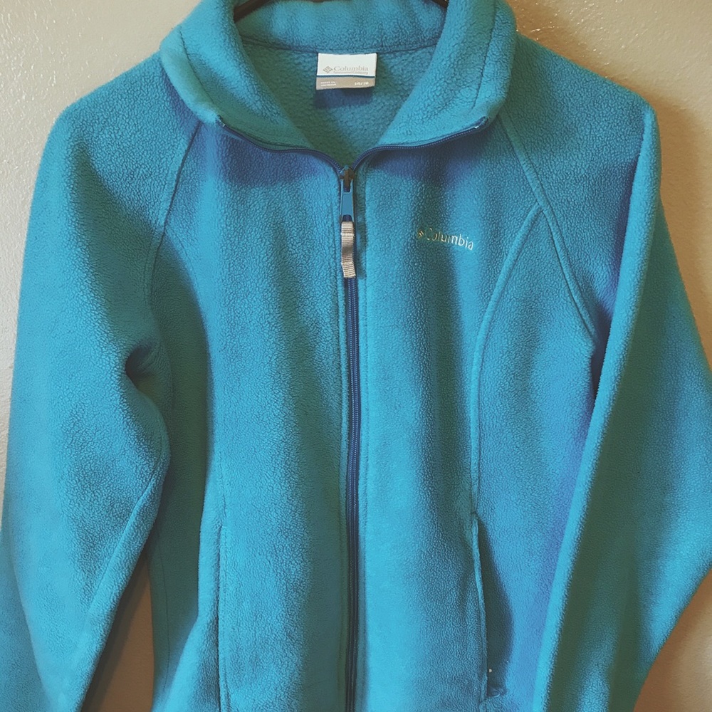 Turquoise blue Columbia zip-up jacket
